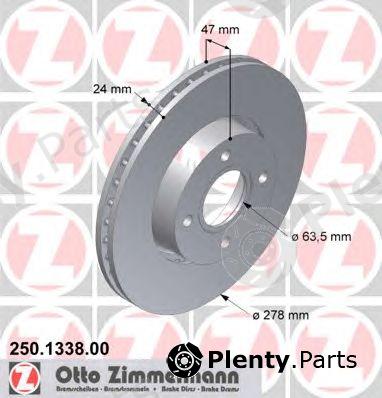 ZIMMERMANN part 250.1338.00 (250133800) Brake Disc