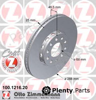  ZIMMERMANN part 100.1216.20 (100121620) Brake Disc
