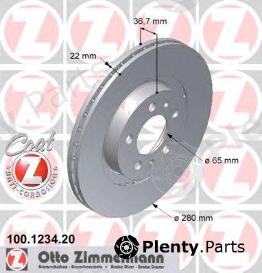  ZIMMERMANN part 100.1234.20 (100123420) Brake Disc
