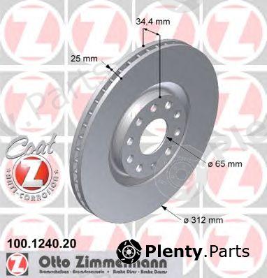  ZIMMERMANN part 100.1240.20 (100124020) Brake Disc