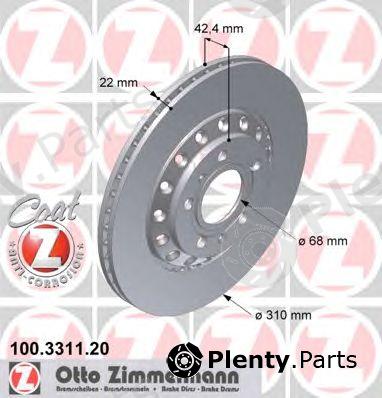  ZIMMERMANN part 100.3311.20 (100331120) Brake Disc