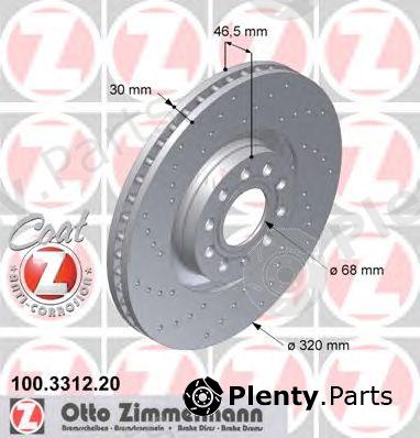  ZIMMERMANN part 100.3312.20 (100331220) Brake Disc