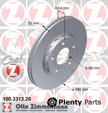  ZIMMERMANN part 100.3313.20 (100331320) Brake Disc