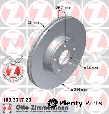  ZIMMERMANN part 100.3317.20 (100331720) Brake Disc