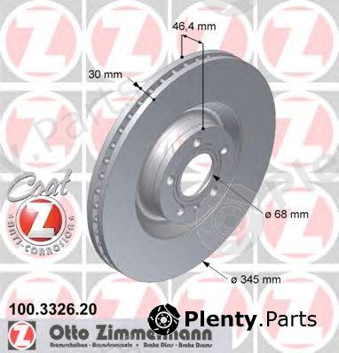  ZIMMERMANN part 100.3326.20 (100332620) Brake Disc