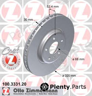  ZIMMERMANN part 100.3331.20 (100333120) Brake Disc