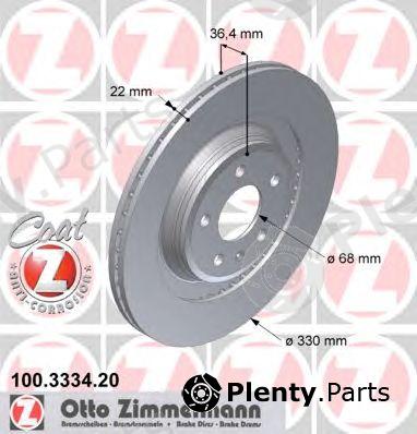  ZIMMERMANN part 100.3334.20 (100333420) Brake Disc