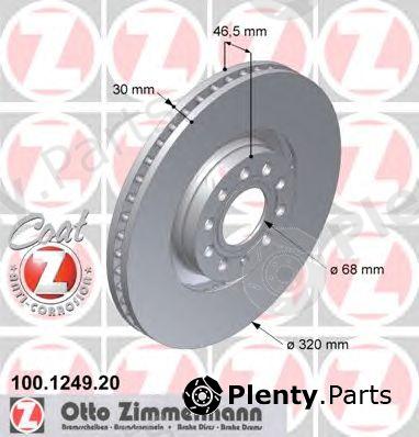  ZIMMERMANN part 100.1249.20 (100124920) Brake Disc