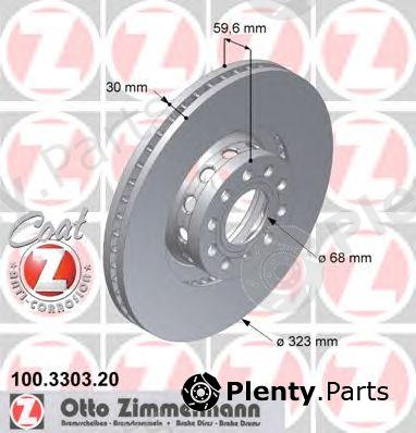  ZIMMERMANN part 100.3303.20 (100330320) Brake Disc