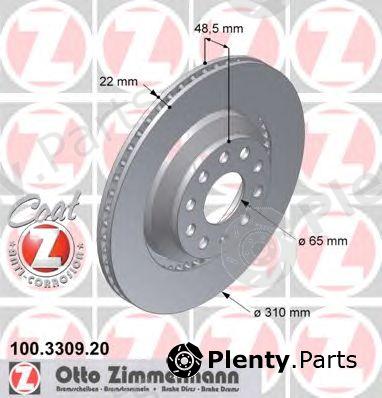  ZIMMERMANN part 100.3309.20 (100330920) Brake Disc