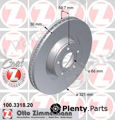  ZIMMERMANN part 100.3318.20 (100331820) Brake Disc