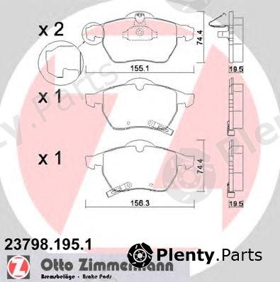  ZIMMERMANN part 23798.195.1 (237981951) Brake Pad Set, disc brake