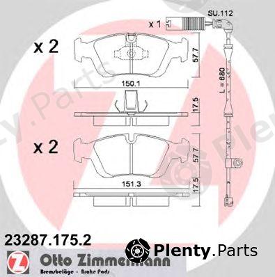  ZIMMERMANN part 23287.175.2 (232871752) Brake Pad Set, disc brake