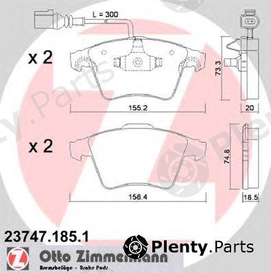  ZIMMERMANN part 23747.185.1 (237471851) Brake Pad Set, disc brake
