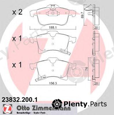  ZIMMERMANN part 23832.200.1 (238322001) Brake Pad Set, disc brake