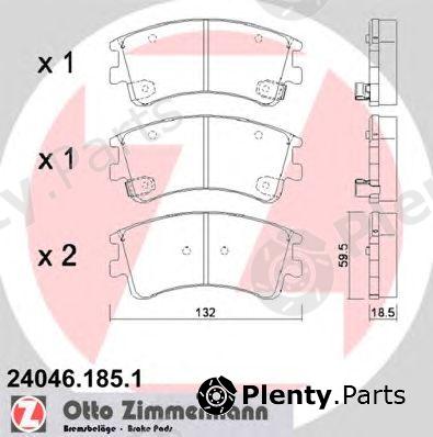  ZIMMERMANN part 24046.185.1 (240461851) Brake Pad Set, disc brake