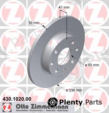  ZIMMERMANN part 430.1020.00 (430102000) Brake Disc