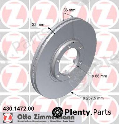  ZIMMERMANN part 430.1472.00 (430147200) Brake Disc