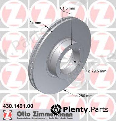  ZIMMERMANN part 430.1491.00 (430149100) Brake Disc