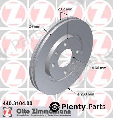  ZIMMERMANN part 440.3104.00 (440310400) Brake Disc