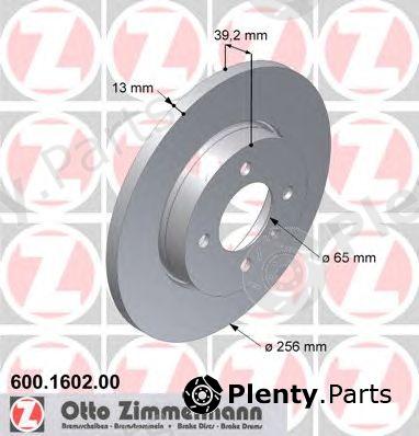  ZIMMERMANN part 600.1602.00 (600160200) Brake Disc