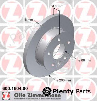  ZIMMERMANN part 600.1604.00 (600160400) Brake Disc