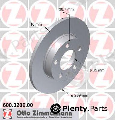  ZIMMERMANN part 600.3206.00 (600320600) Brake Disc