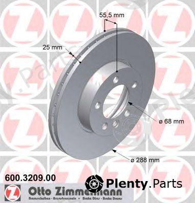 ZIMMERMANN part 600.3209.00 (600320900) Brake Disc