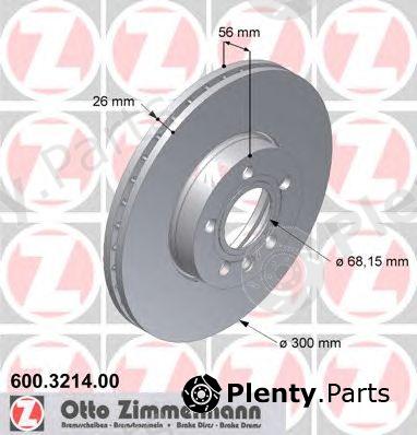  ZIMMERMANN part 600.3214.00 (600321400) Brake Disc