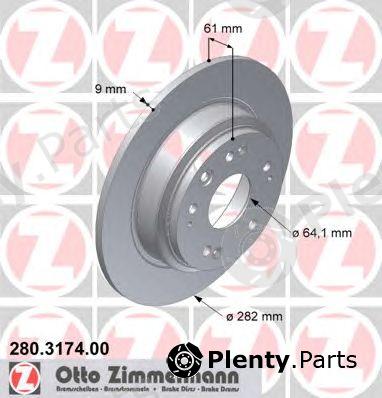  ZIMMERMANN part 280.3174.00 (280317400) Brake Disc
