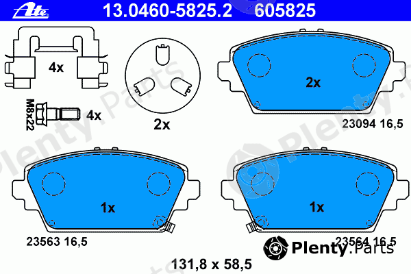  ATE part 13.0460-5825.2 (13046058252) Brake Pad Set, disc brake