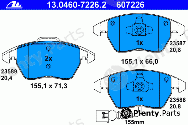  ATE part 13.0460-7226.2 (13046072262) Brake Pad Set, disc brake