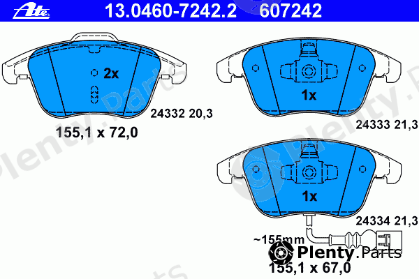  ATE part 13.0460-7242.2 (13046072422) Brake Pad Set, disc brake
