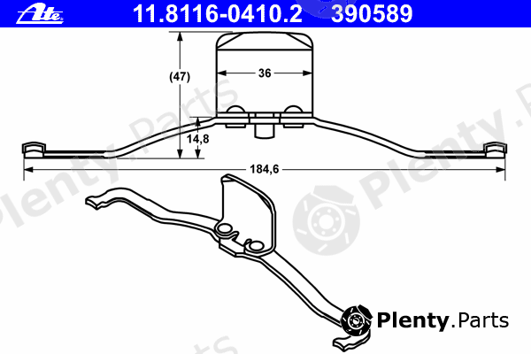  ATE part 11.8116-0410.2 (11811604102) Spring, brake caliper