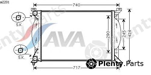 AVA QUALITY COOLING part AI2201 Radiator, engine cooling