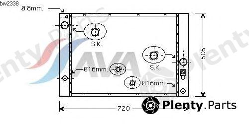  AVA QUALITY COOLING part BW2338 Radiator, engine cooling