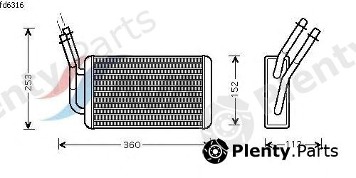  AVA QUALITY COOLING part FD6316 Heat Exchanger, interior heating