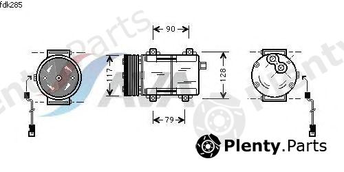  AVA QUALITY COOLING part FDK285 Compressor, air conditioning