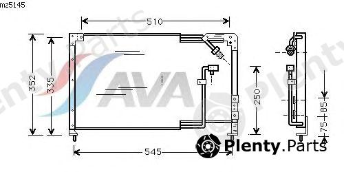  AVA QUALITY COOLING part MZ5145 Condenser, air conditioning