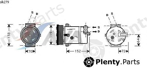 AVA QUALITY COOLING part OLK279 Compressor, air conditioning