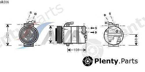  AVA QUALITY COOLING part OLK316 Compressor, air conditioning
