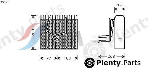  AVA QUALITY COOLING part RTV173 Evaporator, air conditioning