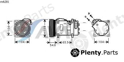  AVA QUALITY COOLING part VWK281 Compressor, air conditioning