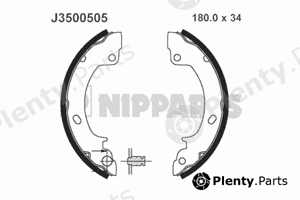  NIPPARTS part J3500505 Brake Shoe Set