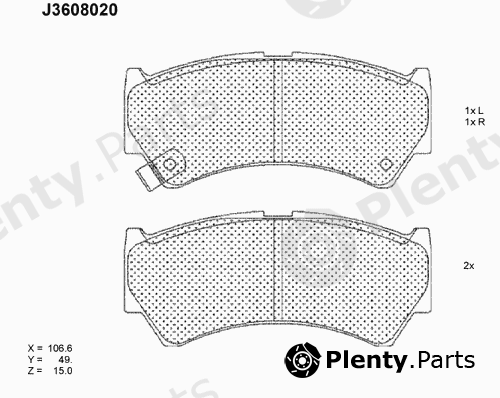 NIPPARTS part J3608020 Brake Pad Set, disc brake
