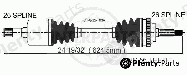  INTERPARTS part CH-8-22-103A (CH822103A) Drive Shaft