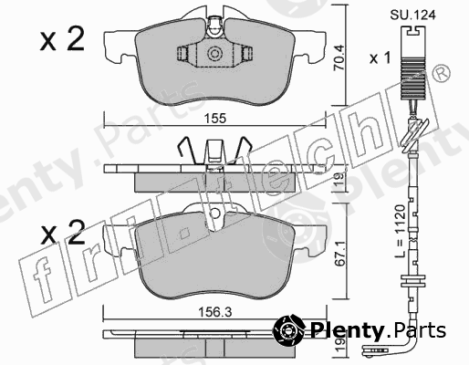  fri.tech. part 316.0W (3160W) Brake Pad Set, disc brake