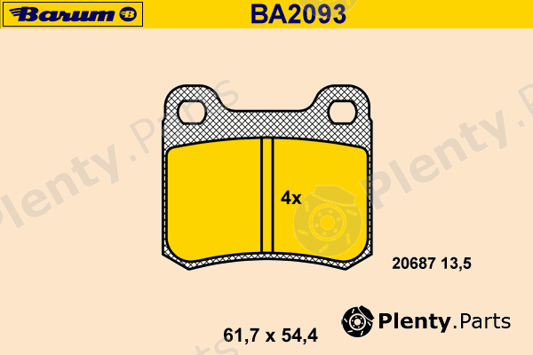  BARUM part BA2093 Brake Pad Set, disc brake
