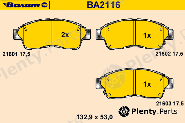  BARUM part BA2116 Brake Pad Set, disc brake