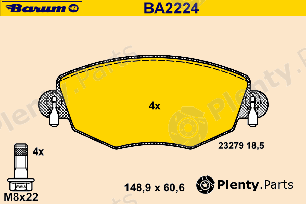  BARUM part BA2224 Brake Pad Set, disc brake